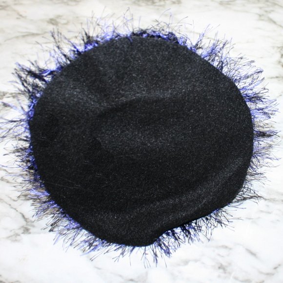 HAND CRAFTED Headband Witch Hat Upcycled Necktie Black Grey Whimsigoth Neck Tie - Picture 5 of 11